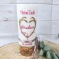 Preview: Taufkerze mit echtem Holz und mit oder ohne Teelichteinsatz -Herzgeweih-